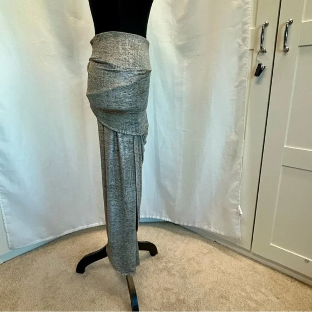 Sirens metallic silver taupe brown draped asymmetrical mermaid bodycon skirt - Picture 4 of 12